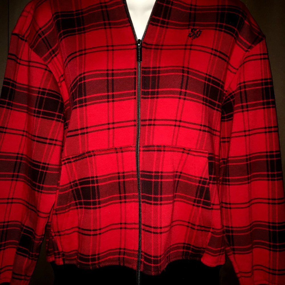 South Pole Authentic Collection  Plaid Zip up Hoodie